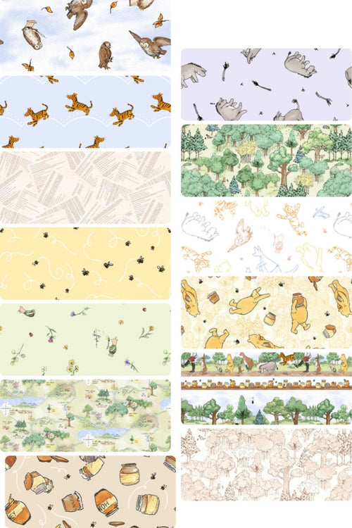 10 Half Yards – Assorted Classic Pooh and Friends Half Yard Bundle