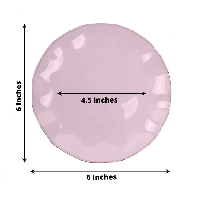 Pink ceramic plate with a 6-inch diameter and 4.5-inch inner circle.