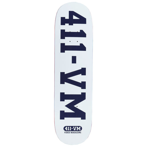 411VM Athletic Skateboard Deck - White - 8.50"