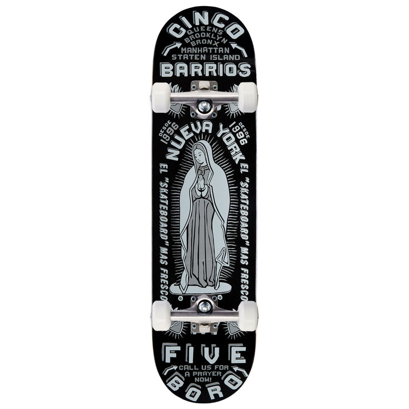 5Boro Cinco Barrios Skateboard Complete - Black - 8.25"