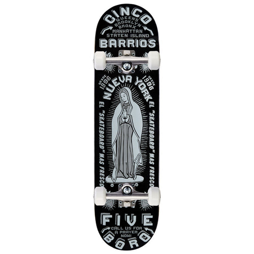 5Boro Cinco Barrios Skateboard Complete - Black - 8.25"