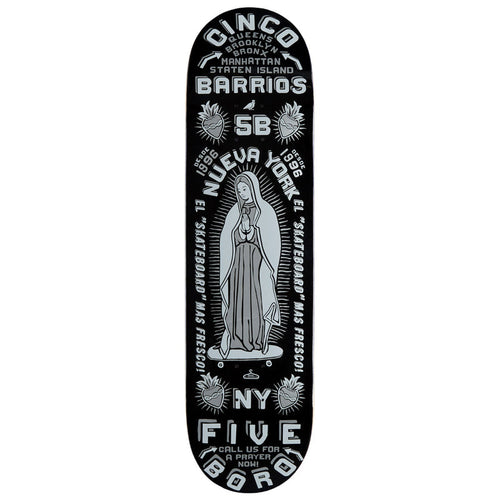 5Boro Cinco Barrios Skateboard Deck - Black - 8.25"