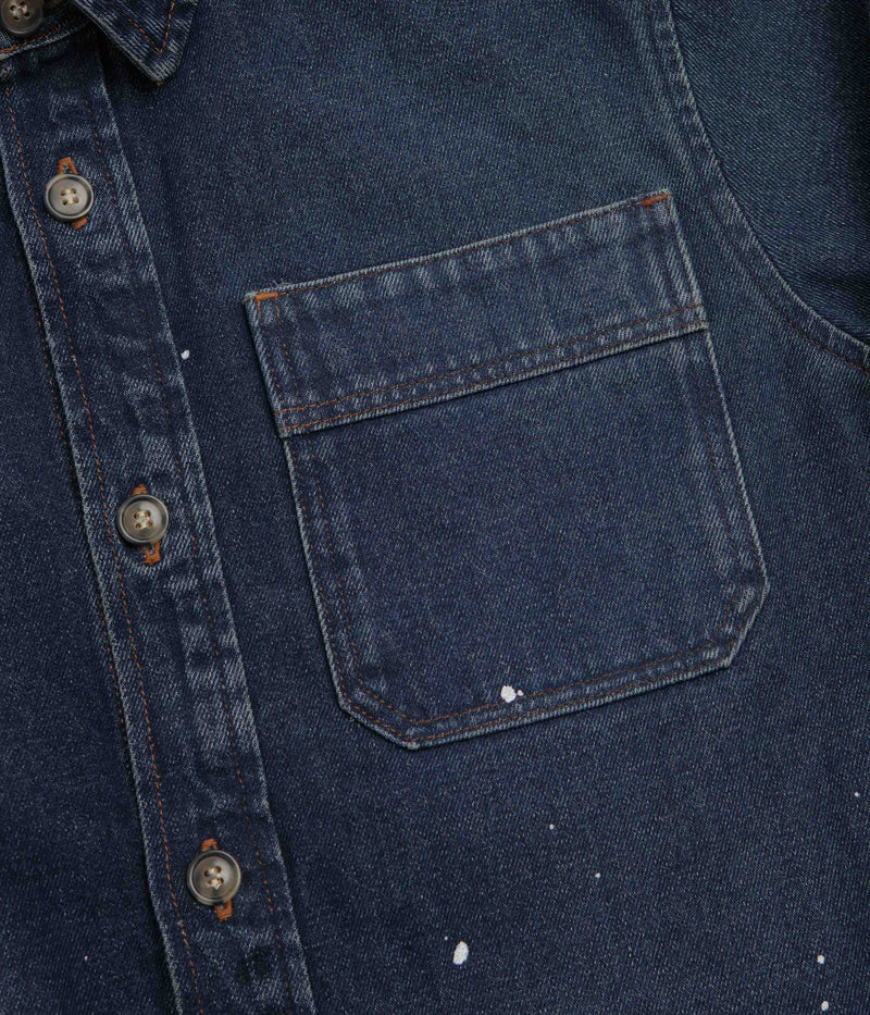 A.P.C. Basile Overshirt in Washed Indigo