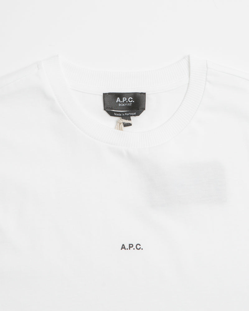 A.P.C. Boxy Micro Logo T-Shirt in White and Black