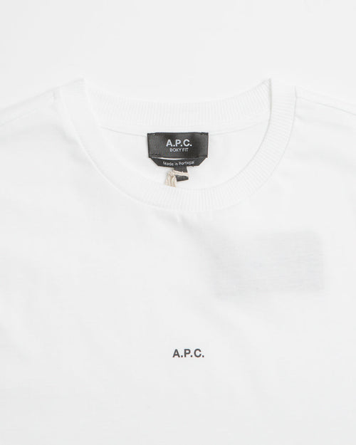 A.P.C. Boxy Micro Logo T-Shirt in White and Black