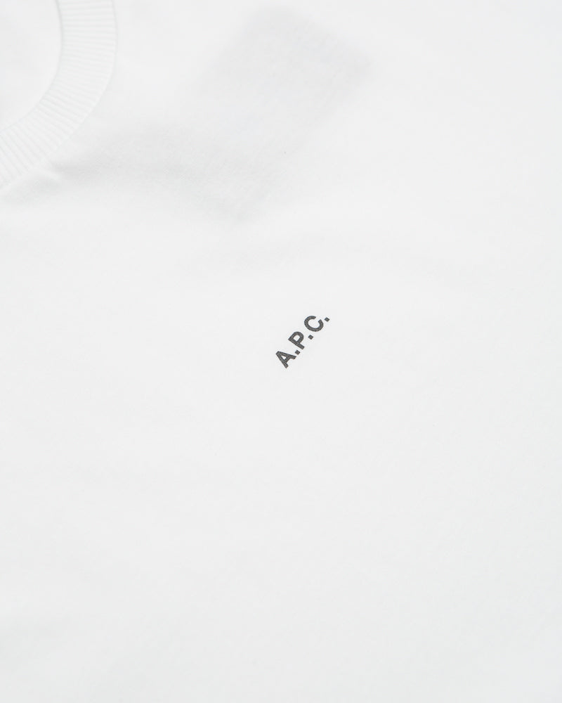 A.P.C. Boxy Micro Logo T-Shirt in White and Black