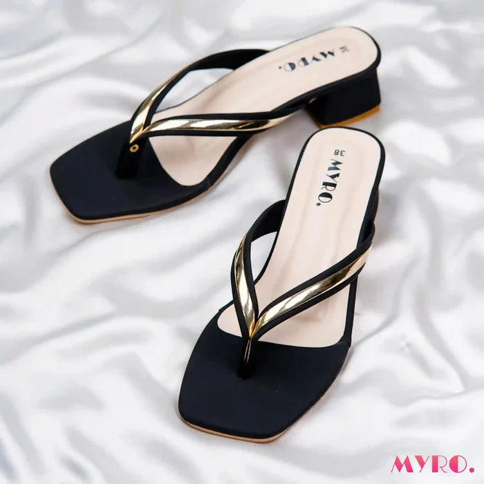 Afra Black Low Heel - MYRO