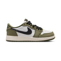 Air Jordan 1 Retro Low 'Medium Olive and Summit White' Big Kids' Shoes