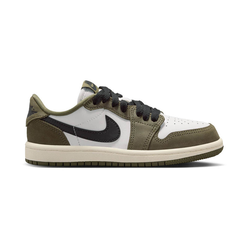 Air Jordan 1 Retro Low 'Medium Olive and Summit White' Little Kids' Shoes