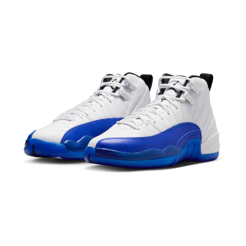 Air Jordan 12 Retro 'White & Game Royal' Big Kids' Shoes