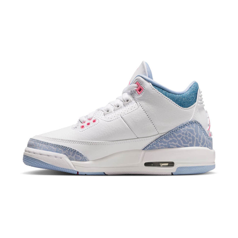 Air Jordan 3 Retro 'White Cobalt Bliss' Big Kids' Shoes