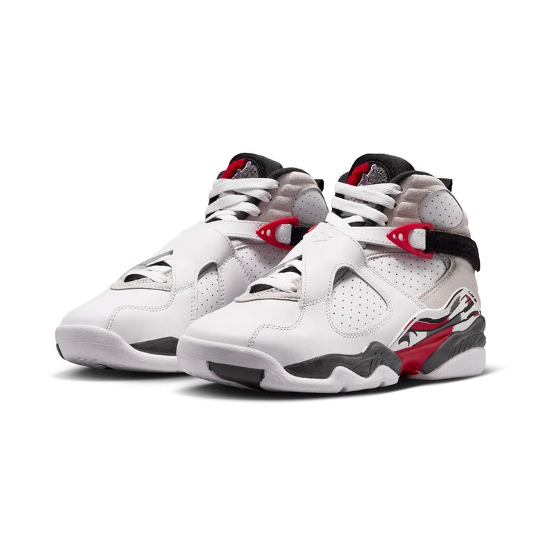 Air Jordan 8 Retro 'White and True Red' Big Kids' Shoes