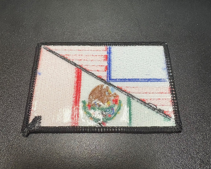 American / Mexican Flag Patch 3.5" X 2.25"