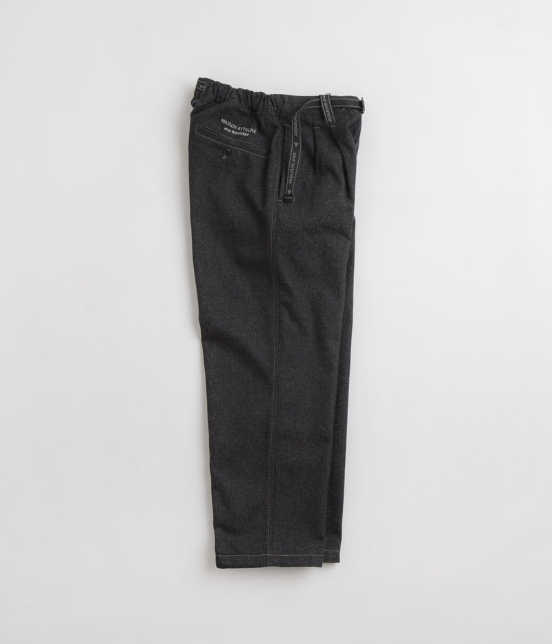 and wander x Maison Kitsune Cotton Wool Pants in Charcoal