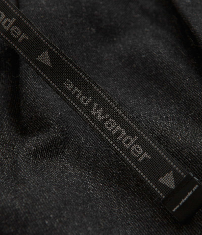 and wander x Maison Kitsune Cotton Wool Pants in Charcoal
