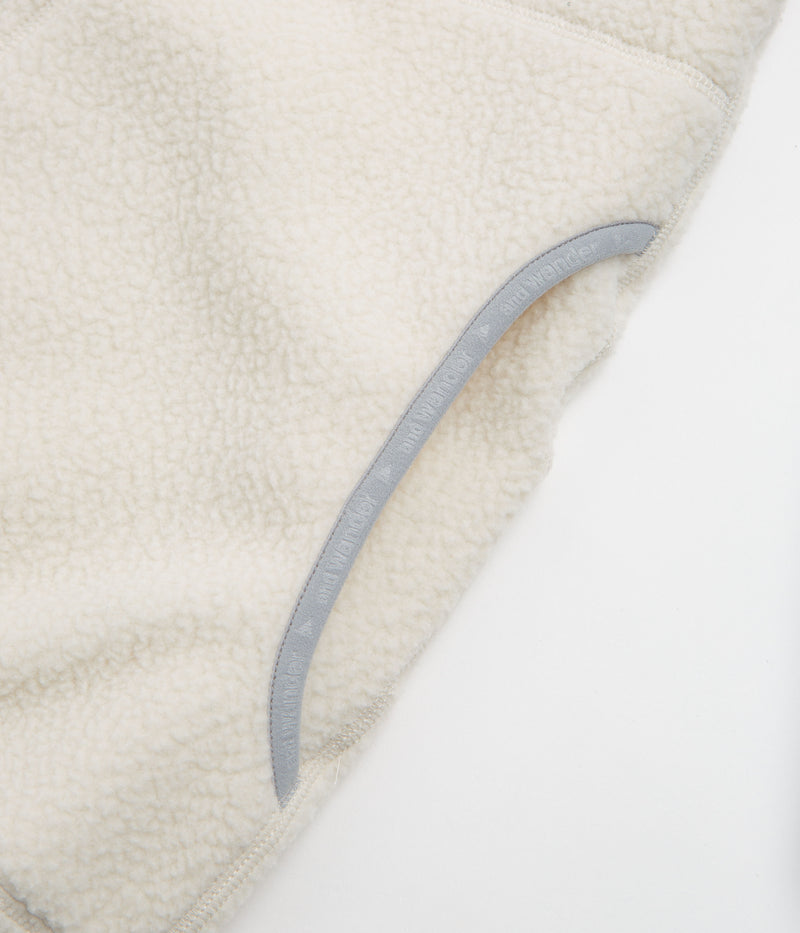 and wander x Maison Kitsune Pullover Fleece Sweatshirt in White