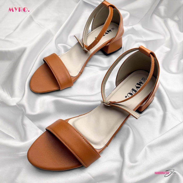 Myro Black Anklestrap Low Heel - MYRO