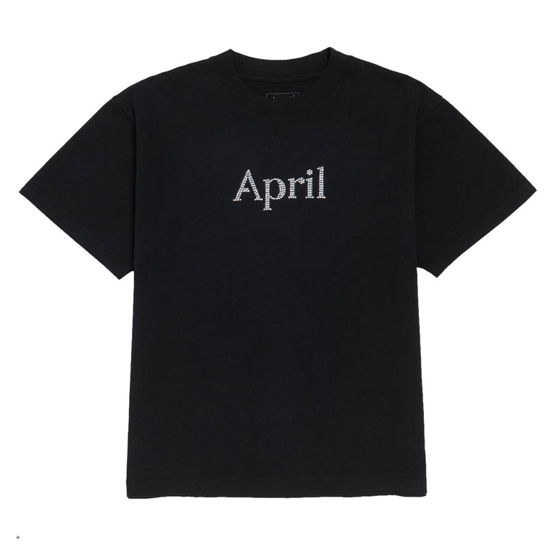 April Rhinestone T-Shirt - Black