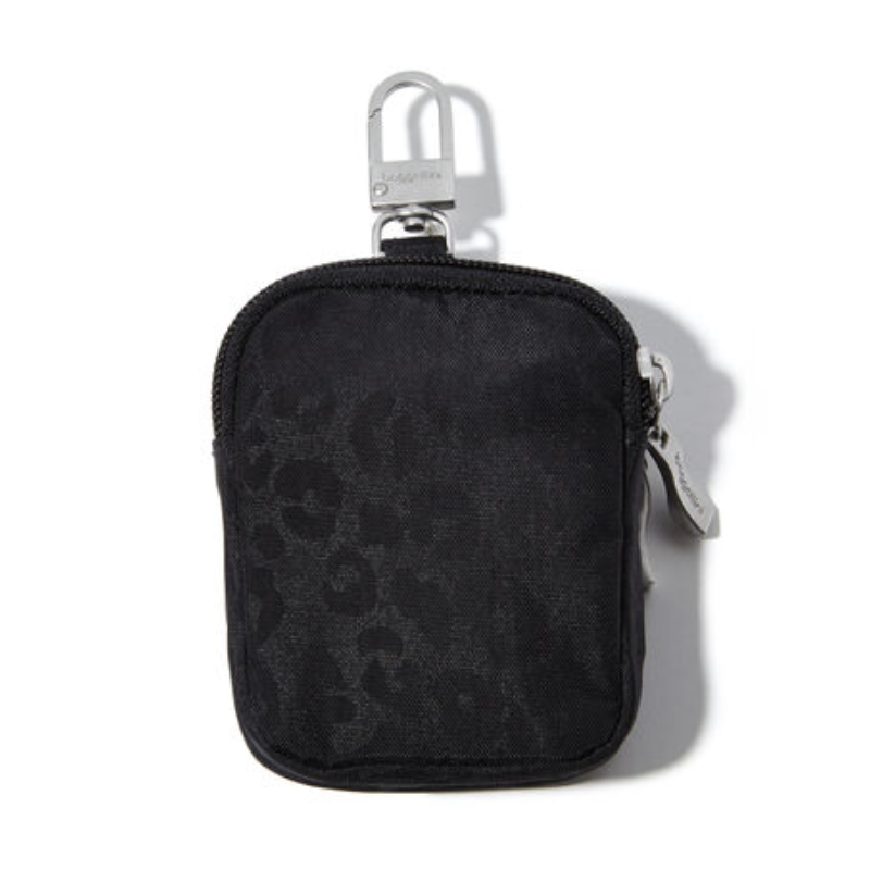 Baggallini On the Go Mini Pouch - Black Cheetah Emboss
