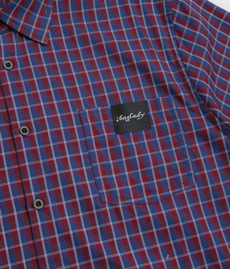Baglady Plaid Short Sleeve Shirt in Red and Blue