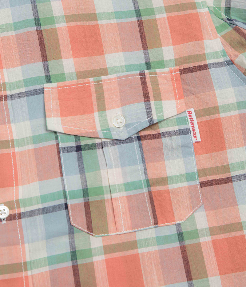 Battenwear BD Scout Shirt in Salmon Plaid