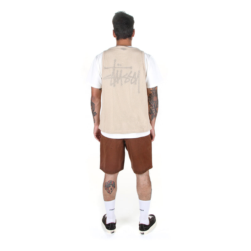 Stussy | Big Mesh Tank Style # 1140349 Color : NaturalStussy | Big Ol' Short Washed Canvas Style # 122296 Color : Clay