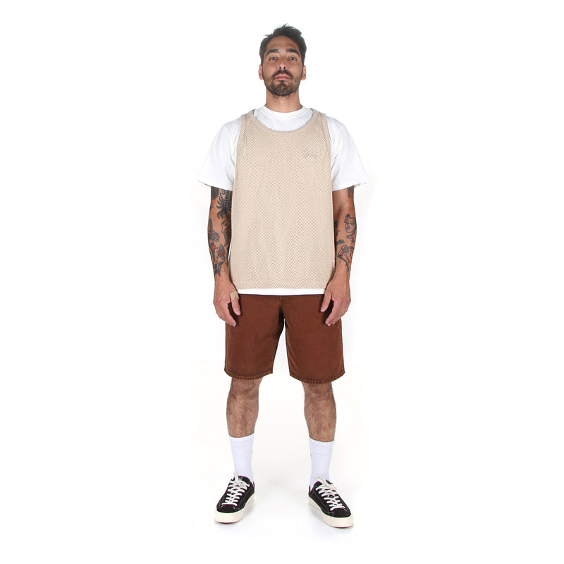 Stussy | Big Mesh Tank Style # 1140349 Color : NaturalStussy | Big Ol' Short Washed Canvas Style # 122296 Color : Clay