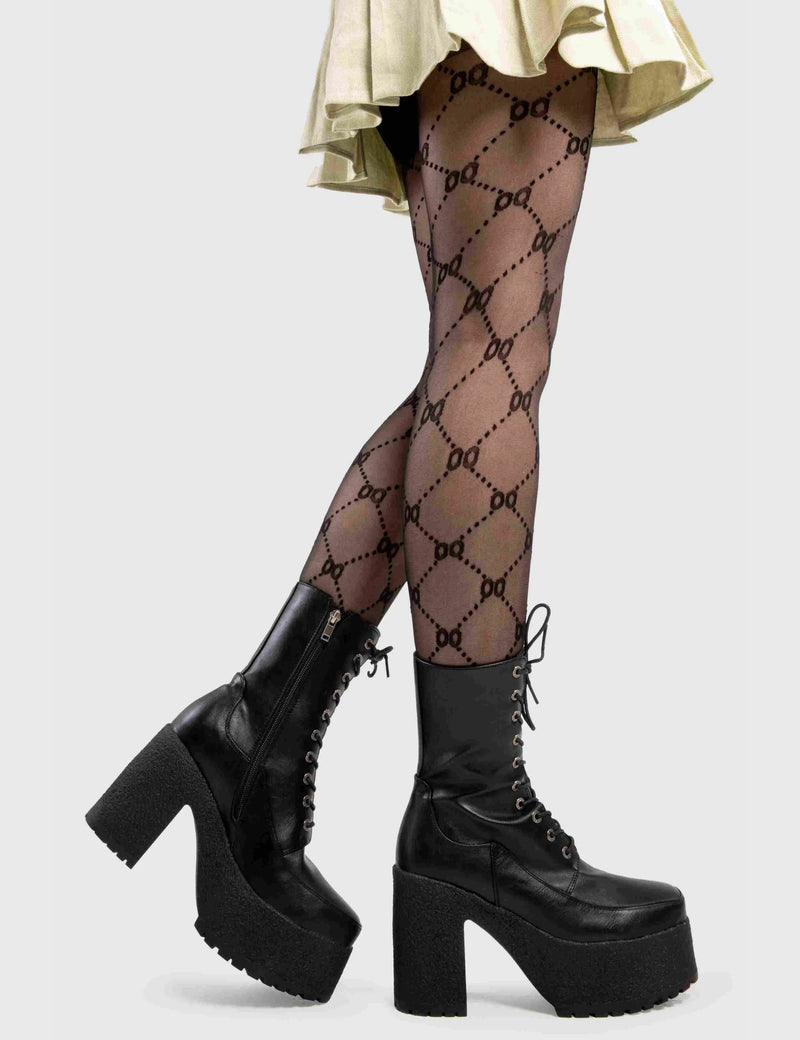 Black Pepper Platform Ankle Boots LAMODA