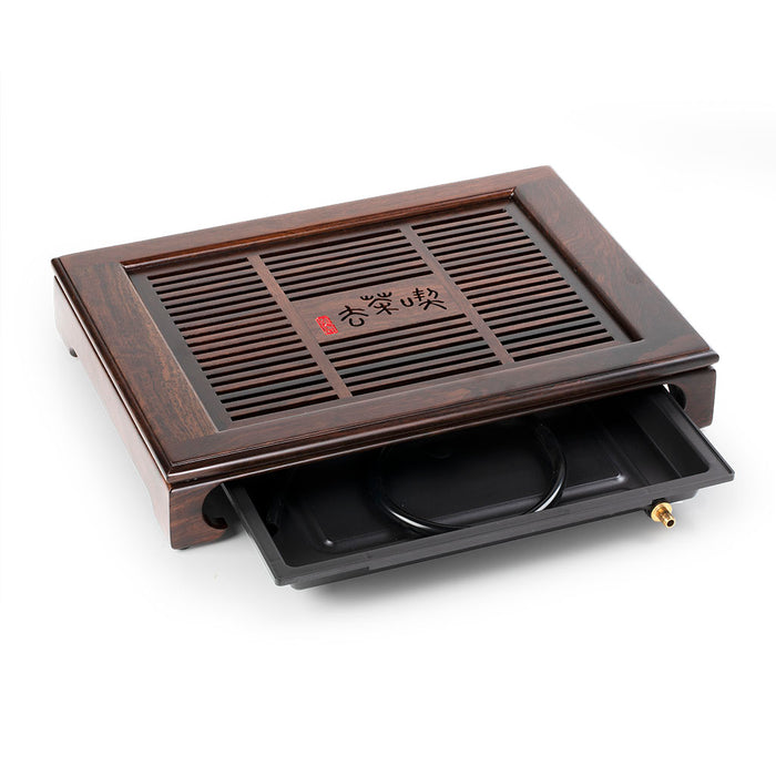 Black Rosewood Antique-Style Tea Tray 15.7*11*3in(40*28*7.5cm)