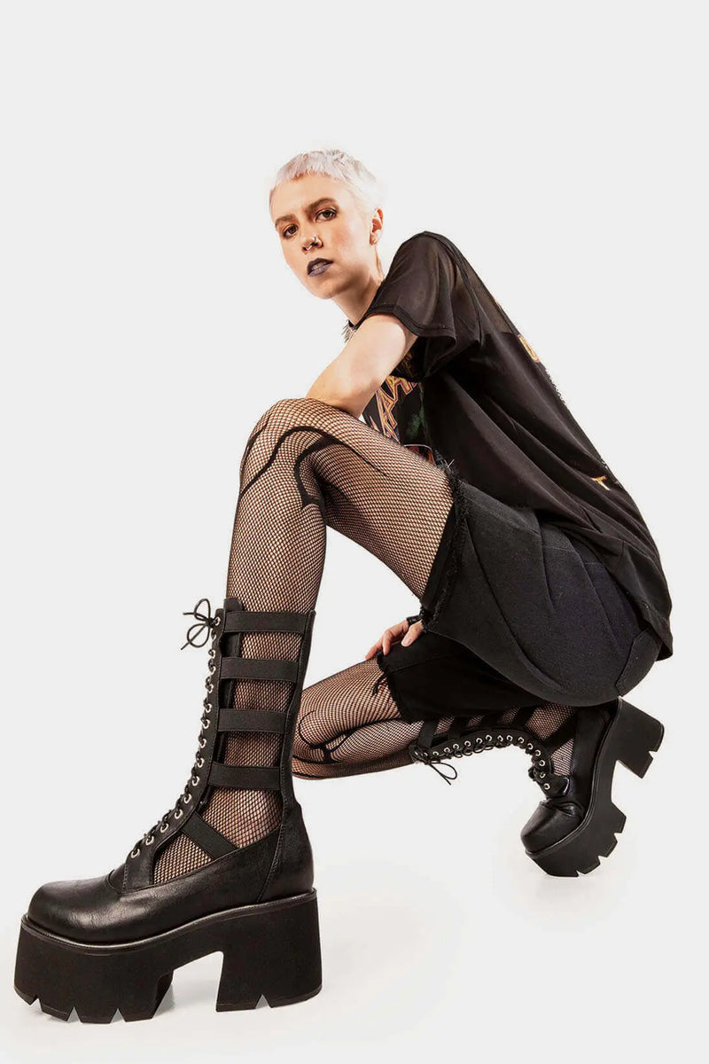 Breezy Bliss

Blantant Chunky Platform Calf Boots in Black faux leather. These Black vegan Boots feature an adjustable lace up details with cut out detail on the side of the boot, comfort and style perfectly combined. Made with eco-friendly materials and 100% cruelty-free, these boots are as ethical as they are comfortable!


- Platform Height: 3 inch
- Calf High length
- Black zipper
- Black laces and silver eyelets 
- Cut out detail
- Chunky sole
- Round Toe
- 100% vegan 

SKU: LMF 1240 - BlackPU