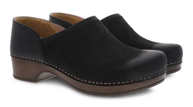 Brenna Black Burnished Suede