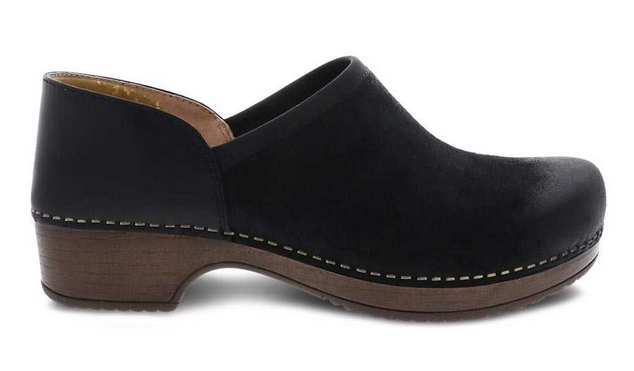 Brenna Black Burnished Suede