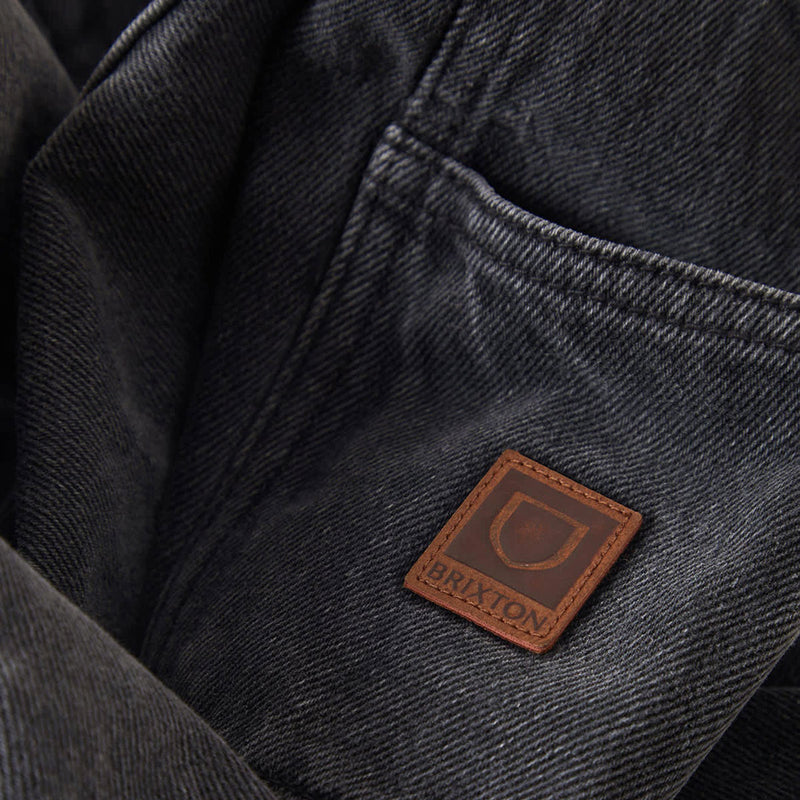 Brixton Builders Carpenter Baggy Shorts - Washed Black Denim