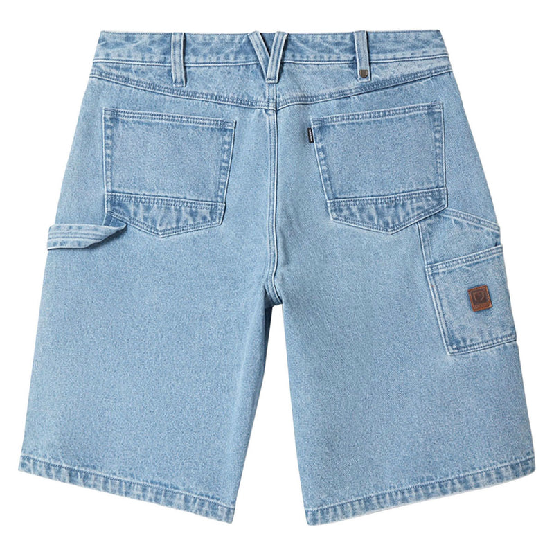 Brixton Builders Carpenter Baggy Shorts - Washed Blue Denim