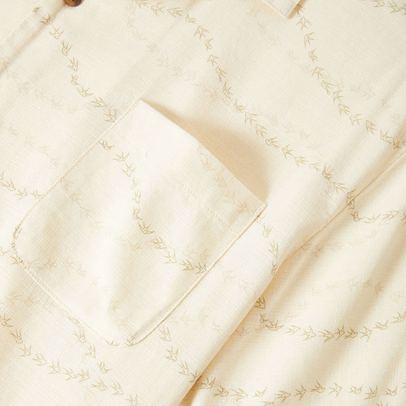 Brixton Bunker Slub Shirt - Whitecap/Black Swallows