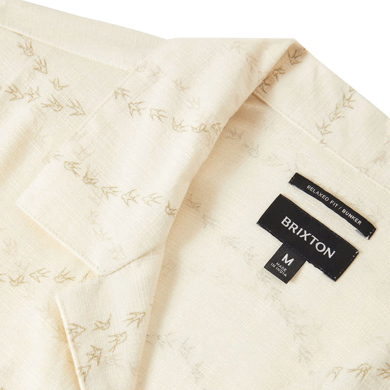 Brixton Bunker Slub Shirt - Whitecap/Black Swallows