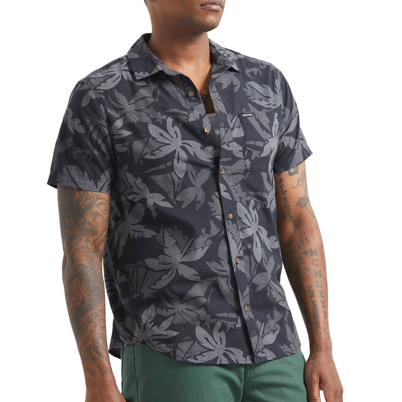 Brixton Charter Print Shirt - Black/Trooper/Future Grey Palm Floral