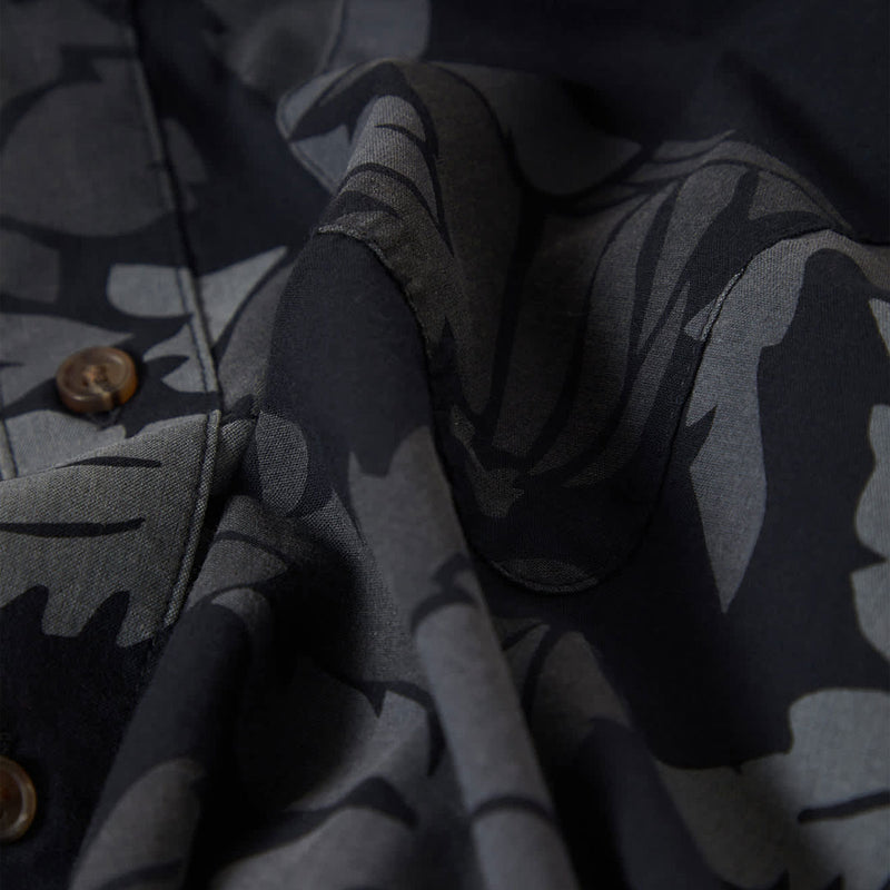 Brixton Charter Print Shirt - Black/Trooper/Future Grey Palm Floral