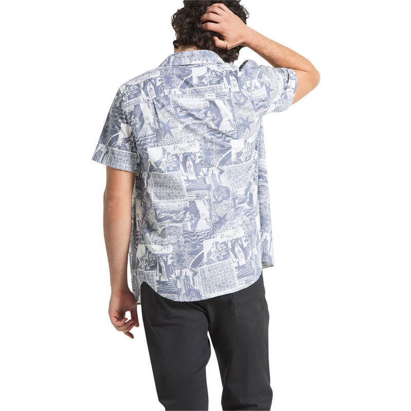 Brixton Charter Print Shirt - Navy/White Collage