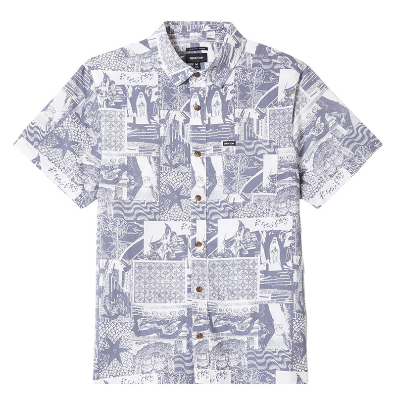 Brixton Charter Print Shirt - Navy/White Collage