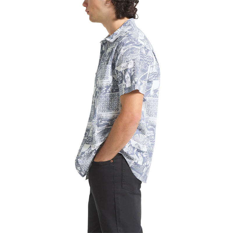 Brixton Charter Print Shirt - Navy/White Collage