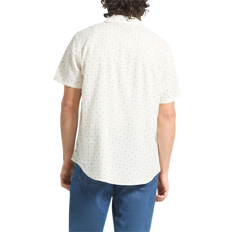 Brixton Charter Slub Shirt - Off White Micro Geo