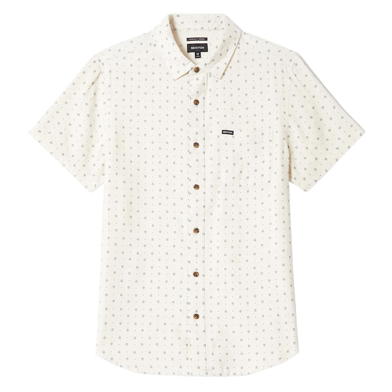 Brixton Charter Slub Shirt - Off White Micro Geo