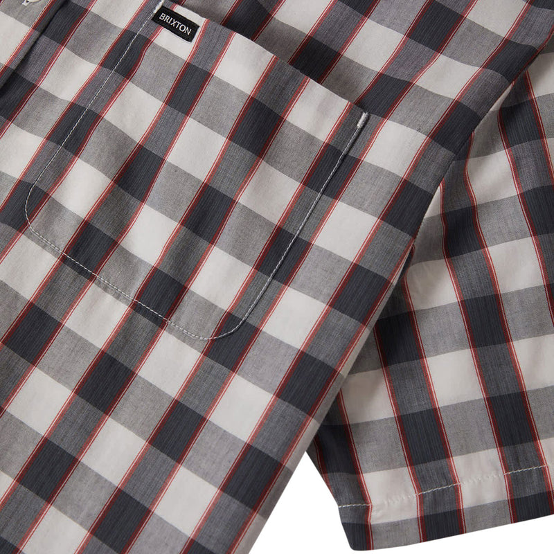 Brixton Cru Plaid Shirt - Black/Off White/Red