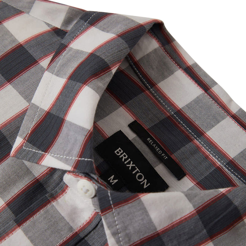 Brixton Cru Plaid Shirt - Black/Off White/Red
