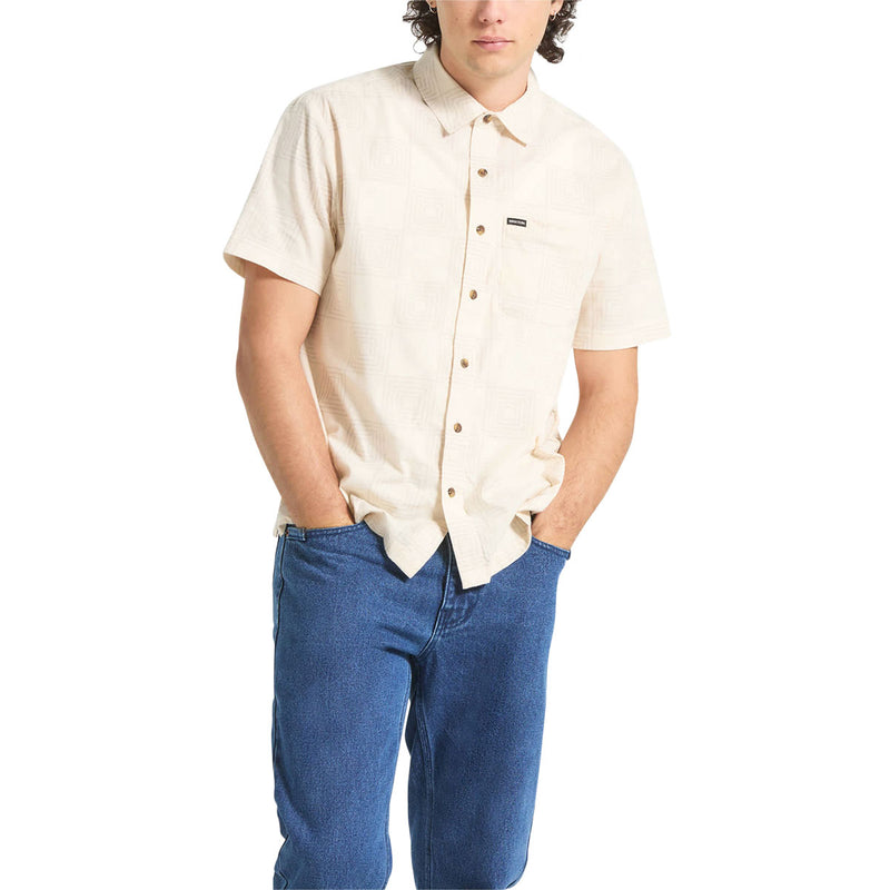 Brixton Cru Print Shirt - Whitecap/Geo Checker