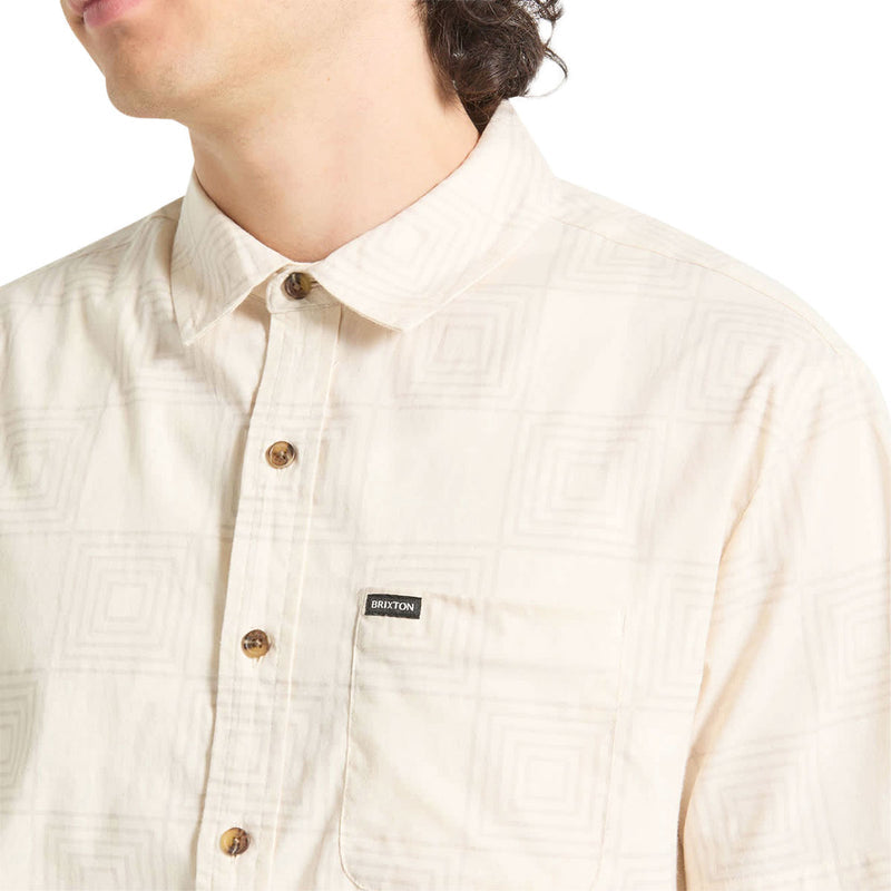 Brixton Cru Print Shirt - Whitecap/Geo Checker