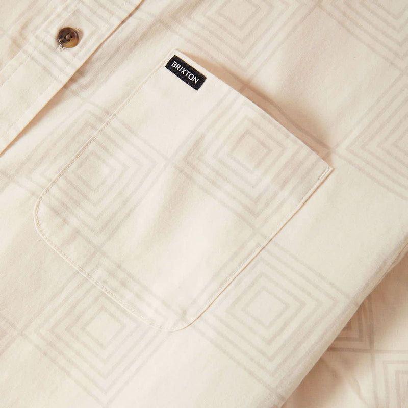 Brixton Cru Print Shirt - Whitecap/Geo Checker