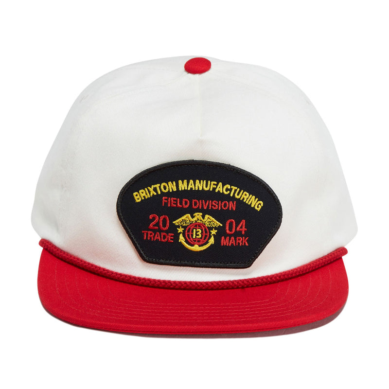 Brixton Division Np Mp Snapback Hat - Off White/Red