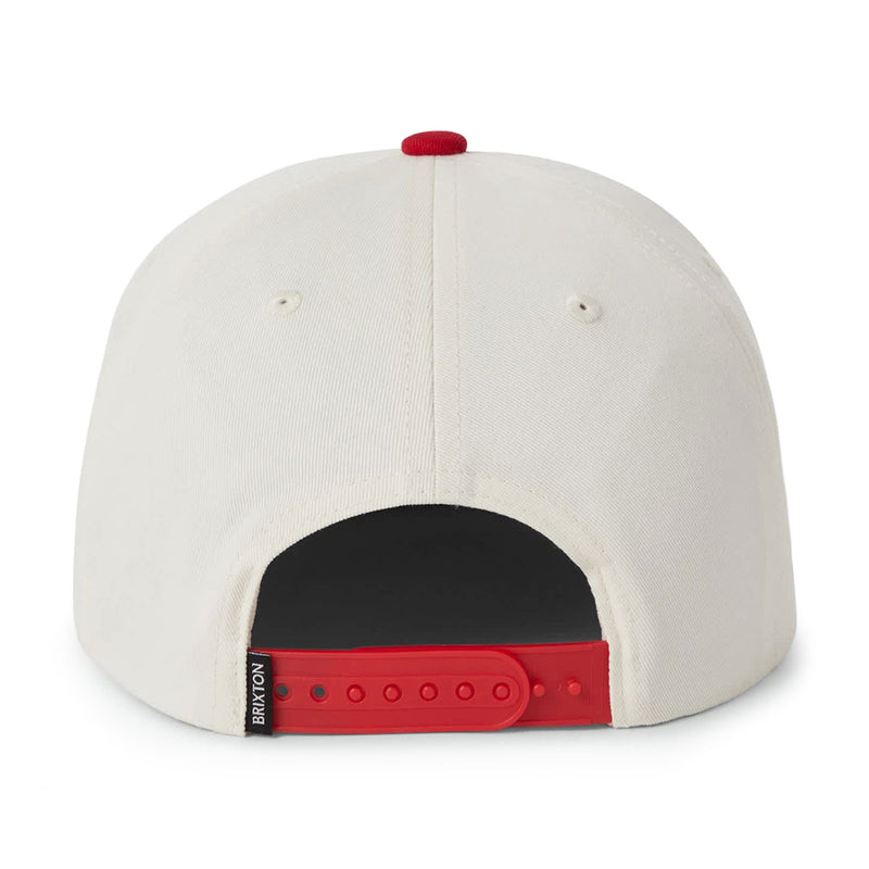 Brixton Division Np Mp Snapback Hat - Off White/Red